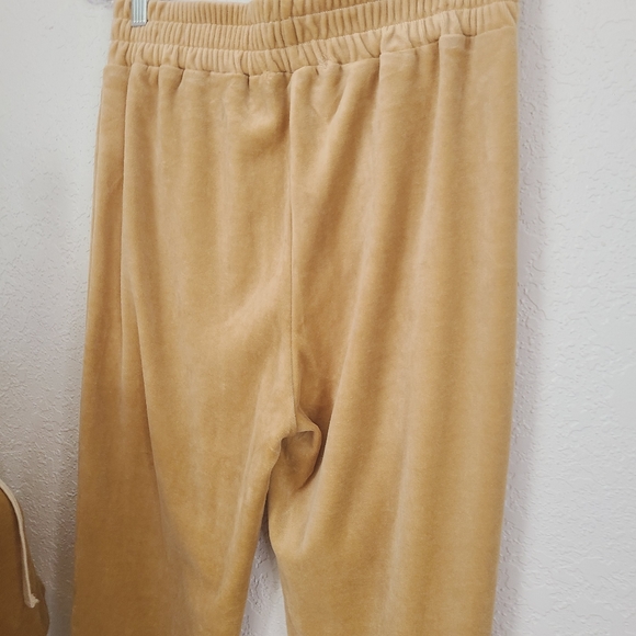 SOLD Naked Wardrobe M Tan Velvet Jogger Hoodie Set - Picture 9 of 10